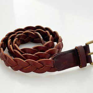 Abercrombie thick braided british tan classic belt